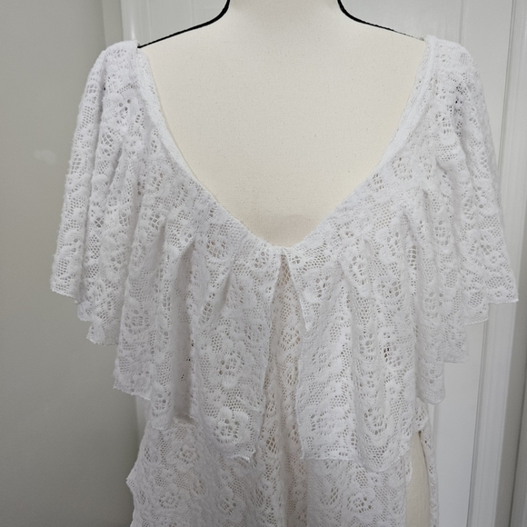 Free People Waterfall Maxi Lace Top Dress Swim Coverup White Size M - Picture 11 of 16